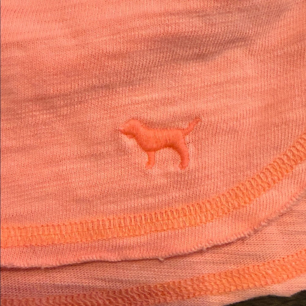 PINK Victoria's Secret Bright Coral Athletic Shorts~Small - Picture 2 of 8